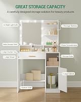 Hzuaneri Dressing Table with Mirror 10 Bulb Lights White view 6