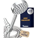 HammerHead Metal Handheld Shower Head High Pressure, 6ft Long Shower Hose | Hand Held Shower Head with Adjustable Shower Wand Bracket, High Flow Detachable Showerhead for Bathroom, 2.5 GPM, Chrome