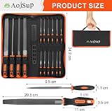 AojSup 17Pcs Metal File Set with Case Premium T12 Alloy Steel 4 Large + 12 view 8