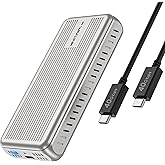 WAVLINK 40Gbps M.2 NVMe SSD Enclosure for MacBook/Mac mini (M4/M3/M2/M1), NVMe Enclosure Compatible with TBT4/TBT3/USB4/USB3.