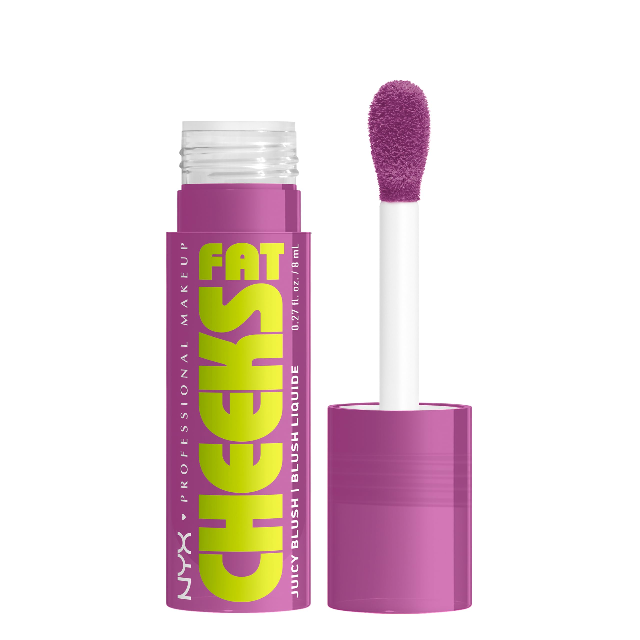 Photo 1 of NYX PROFESSIONAL MAKEUP Fat Cheeks Liquid Blush, Buildable, Dewy Blush with Long-Lasting 12HR Wear - Blueberry Burst (Cool Purple)