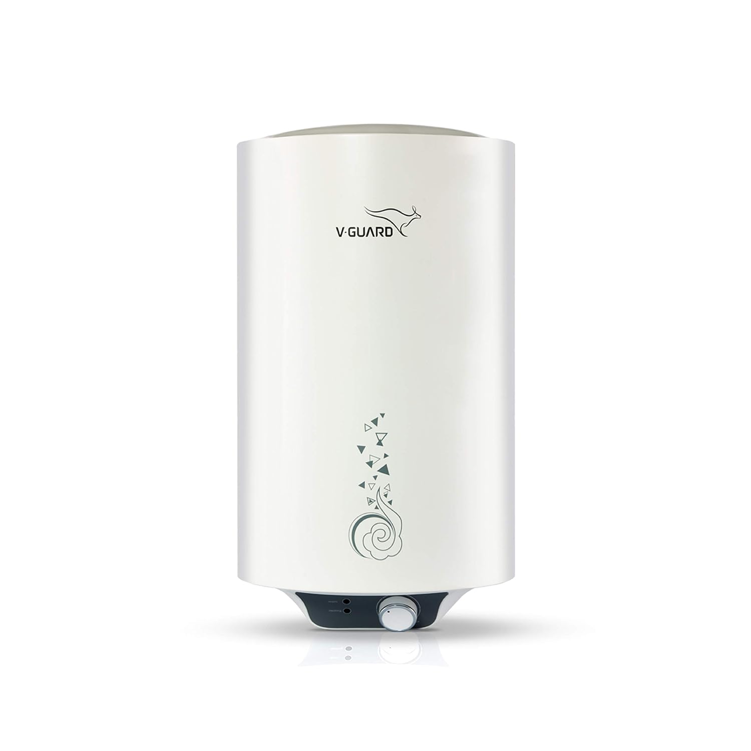 v guard water heater victo 15 litres free installation with inlet and  outlet pipes white