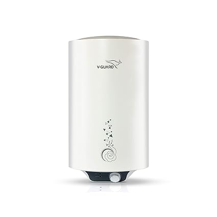 V-Guard Water Heater Victo 15 Litres - Free Installation With Inlet And Outlet Pipes,White