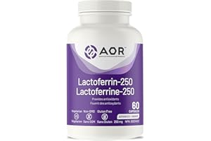 AOR Lactoferrin 250mg, 60 Capsules 60-Day Supply - Supports Balanced Iron Levels & Antioxidant Properties - Non-GMO Vegetaria