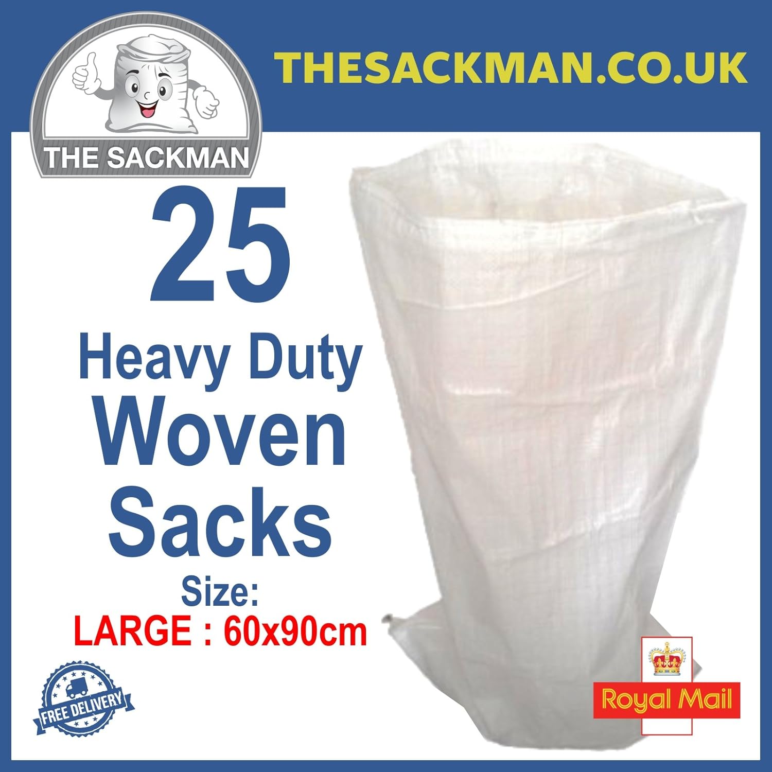 25 Woven Rubble Sacks Heavy Duty Sandbags 60x 90cm Woven Strong