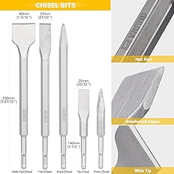 TGFTGF 17-Piece SDS Plus Rotary Hammer Drill Bits