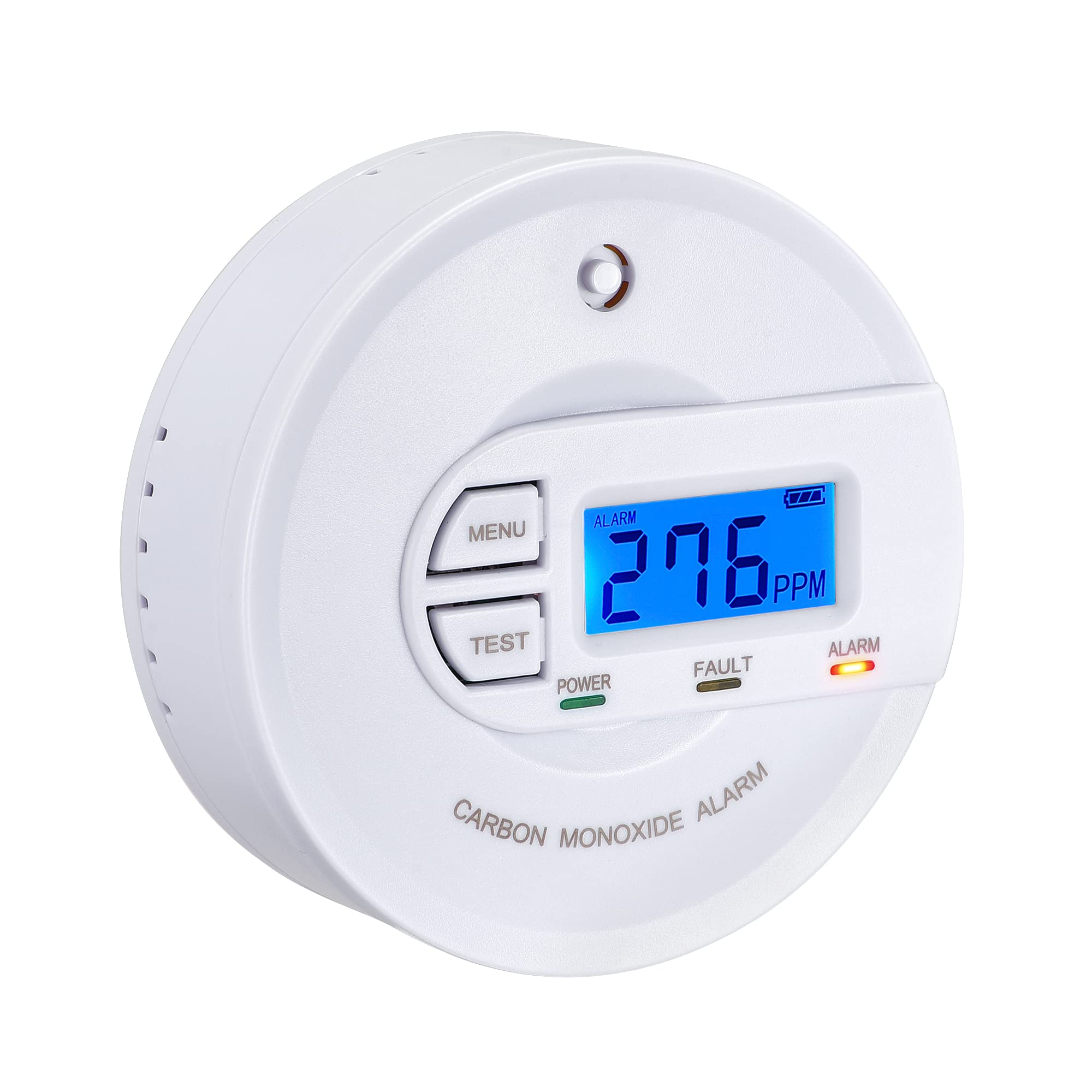 Scondaor Carbon Monoxide Alarm Detector with 10-Year Sensor, Digital LCD Display CO Alarm Detector with Alarm Record, Battery Operated (3 AA Batteries Included), Conforms to EN 50291-1:2018