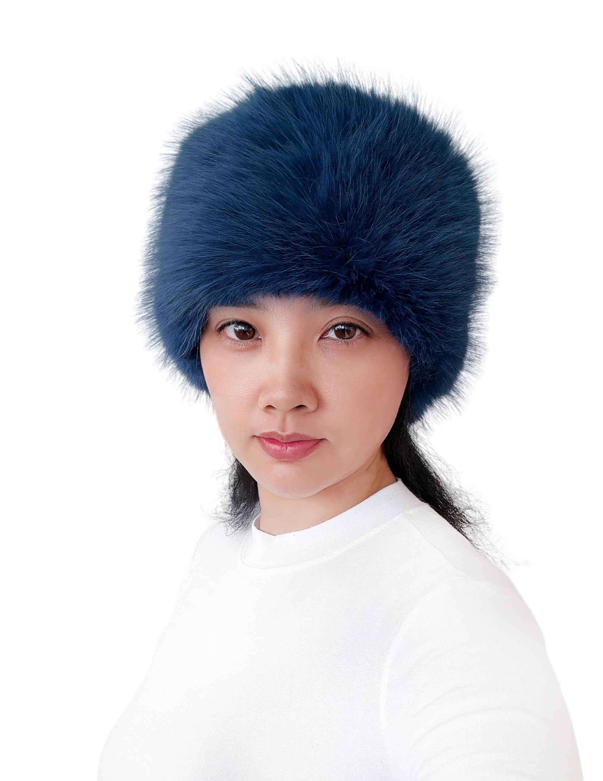 Lina & Lily Women's Winter Headband Head Ear Warmer Long Pile Faux Fur (Teal Blue)