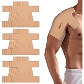 15 Pcs Precut Kinesiology Tape for Shoulder，Shoulder Tape for Shoulder Pain Relief Pre Cut，Waterproof, Breathable, Hypoallergenic Athletic Tape for Support and Protection(Rice-White)