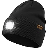 ATNKE LED Lighted Beanie Cap,USB Rechargeable 4 LED Running Headlamp Bright Hat with Light Tech Gifts for Men and Women