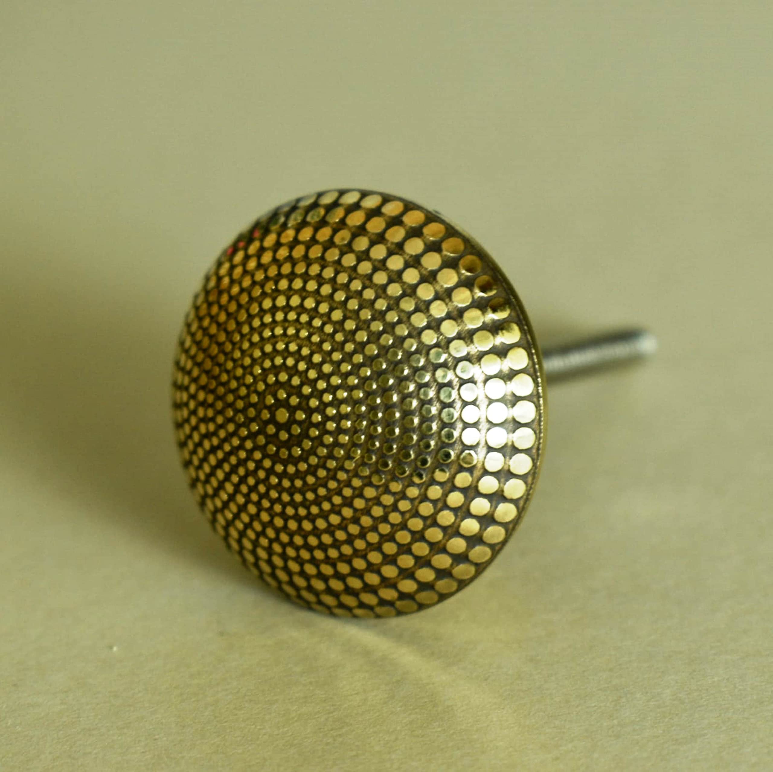 ARTISNO Cleopatra Knob - Set of 6-Drawer Knob, Dresser Knob,Brass Round Knob - Drawer Pulls, Cabinet Knobs and Pulls, Solid Brass Metal, Modern