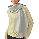 KVSS 100% Pure Cashmere Woven Scarf for Women Soft Winter Wraps Fringed Edges | Luxury Cashmere from inner Mongolia