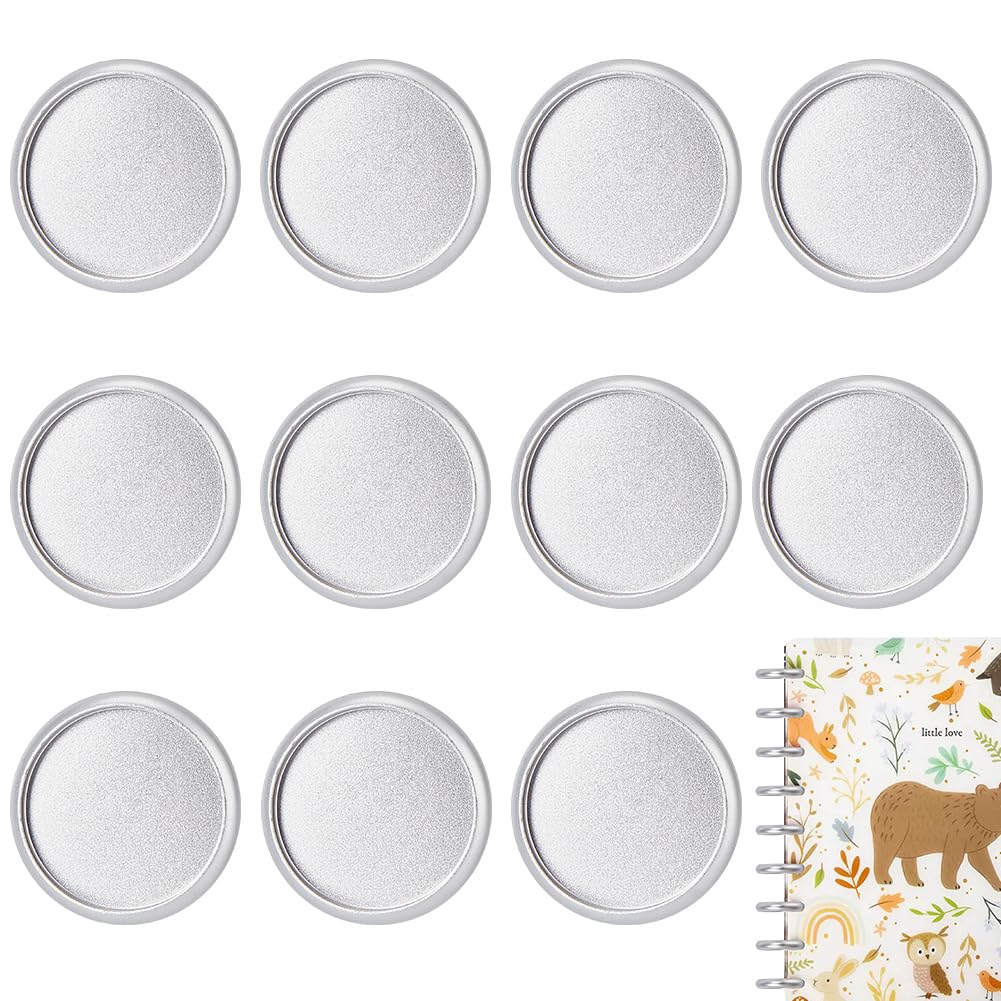 Photo 1 of BENECREAT 11Pcs Aluminium Alloy Binding Discs, 1.1inch Flat Round Discbound Metal Expansion Discs for DIY Planner Discbound Notebook Artwork, Platinum, 5mm Thick