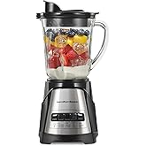 Hamilton Beach Power Elite Wave Action Blender For Smoothies, 40 Oz Glass Jar, 12 Functions Including Puree, Crush Ice, 700 W