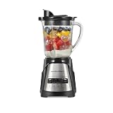 Hamilton Beach Power Elite Wave Action Blender For Smoothies, 40 Oz Glass Jar, 12 Functions Including Puree, Crush Ice, 700 Watts - Black (58148A)
