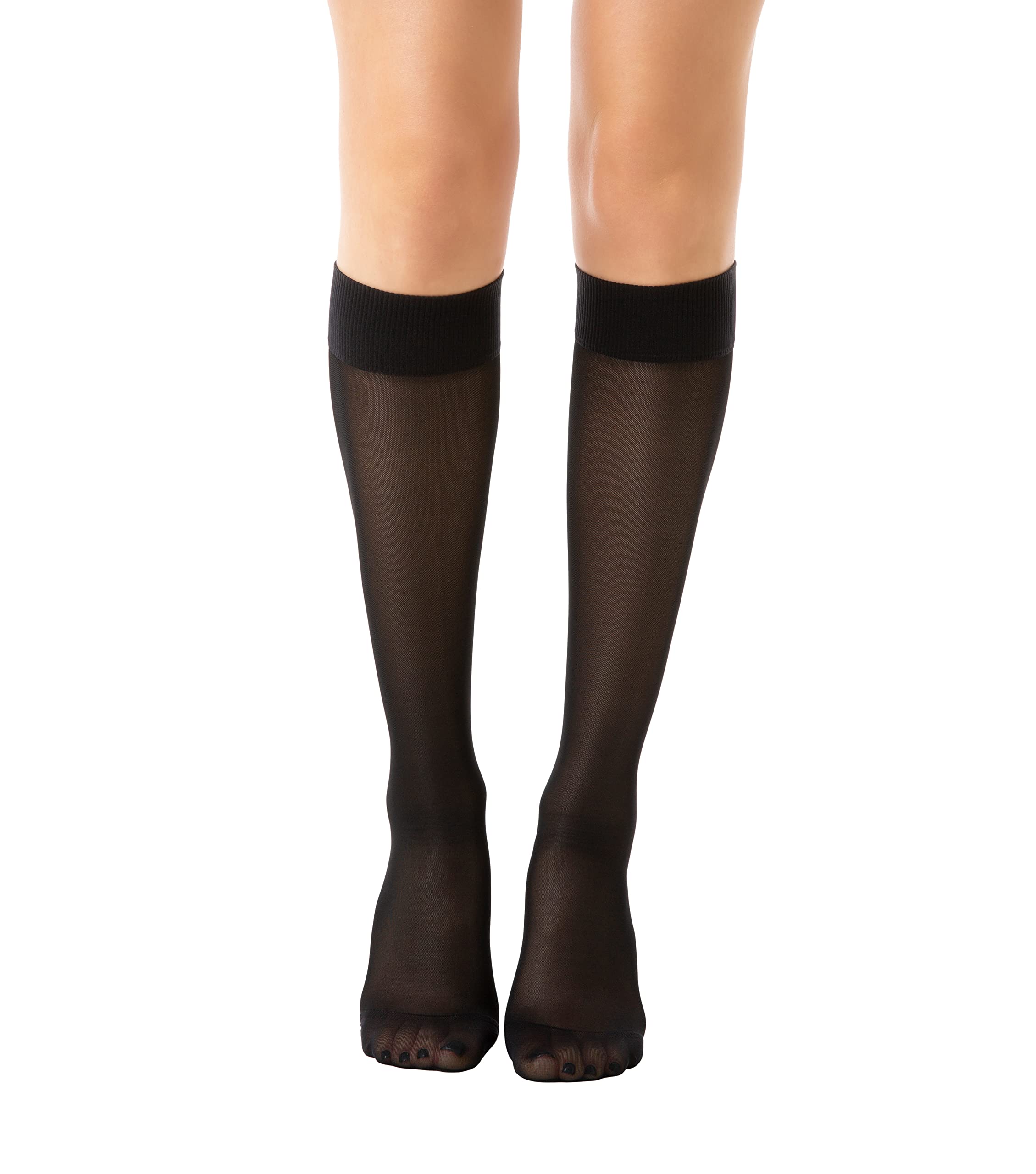 Relaxsan Basic 850 (1 Pair - Black 1/S) Compression Socks for Women, Knee High Socks 18-22 mmHg — image 1