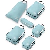 TRIPPED Travel Gear Compression Packing Cubes for Carry-On Travel 6-Pack | Ultralight Ripstop Packing Cubes with Compression Zippers for Organized Carry-On Luggage, Backpack, and Travel Packing