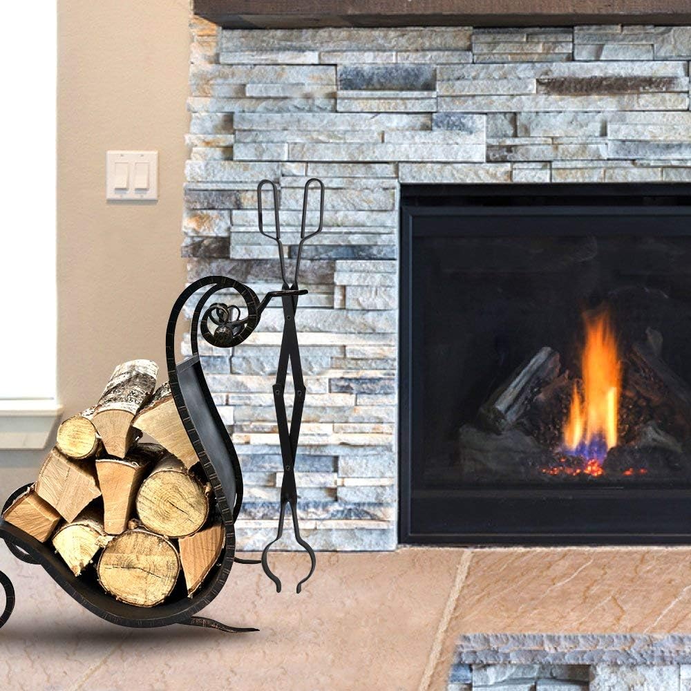 Amagabeli Fireplace Tools Sets 26 Inch Fireplace Wood Tongs,Fire Poker Set,Fire Pits Firewood Clamp Heavy Duty Wood Clamp for Interior - Image 5