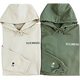 Custom Embroidered Roman Numeral Hoodie, Personalized Hoodie For Boyfriend Girlfriend With Initial Heart, Gifts for Boyfriend Girlfriend Couples, Matching Hoodies For Couples.