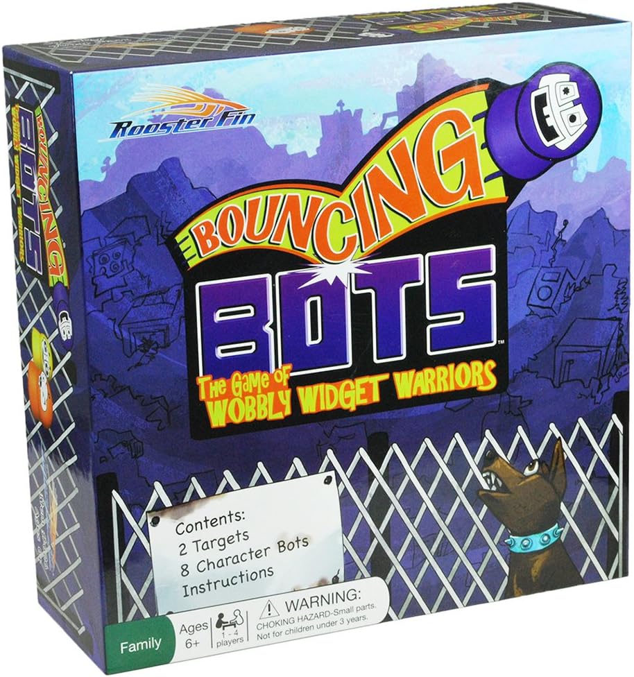 Bouncing Bots Family Board Game – Unique Bounce Challenge to Improve Motor Skills with Fun Toy Plastic Characters for All Ages, Kids, Teens, and Adults 7 Years and Up