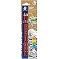 Staedtler jumbo 1285 Learning to Write Pencil, Made from Upcycled Wood, Non-Slip Soft Surface, Made in Germany, Blister Card with 2 Pencils 2B, 1285-0 BK2