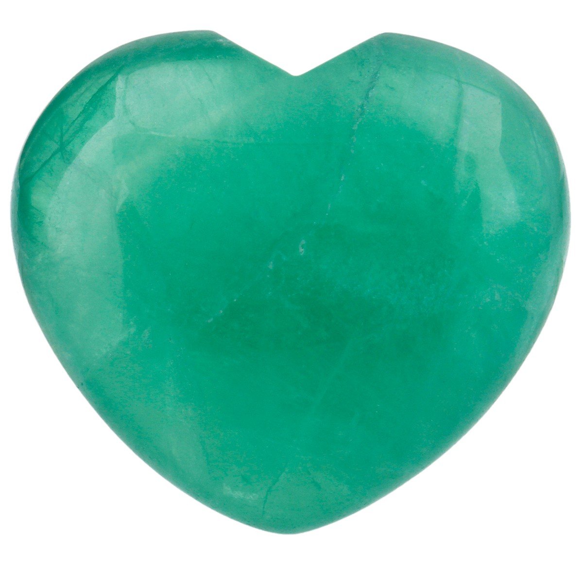 Shanxing 45mm Natural Green Fluorite Heart Crystal Palm Worry Stone, Polished Tumbled Stone Crystal Puff Love Heart Stone Gift Carved Reiki Green Crystal Chakra Healing Pocket Stone Heart Room Decor