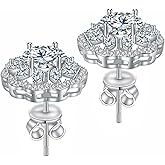 Stud Earrings Moissanite Sunflower S925 Sterling Silver D Color VVS1 Moissanite Elegant Floral Jewelry for Women