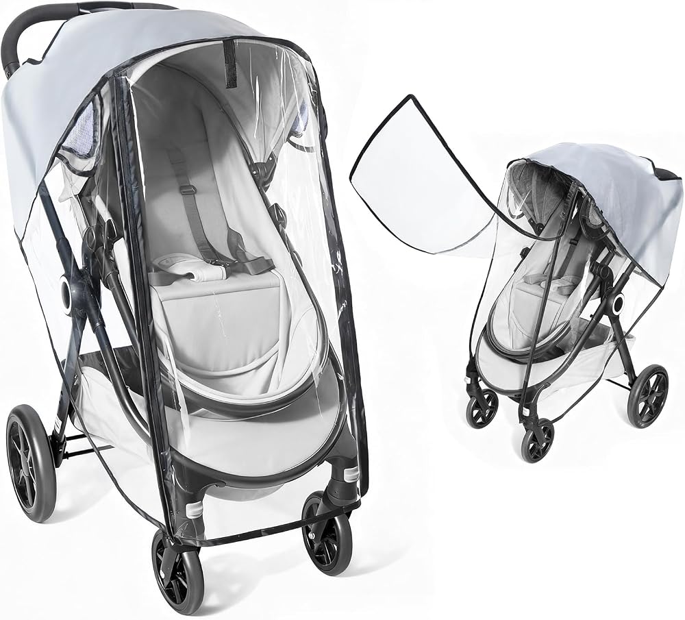 Orzbow Universal Rain Cover for Pram - EVA 0.2mm, Zip Opening, Breathable