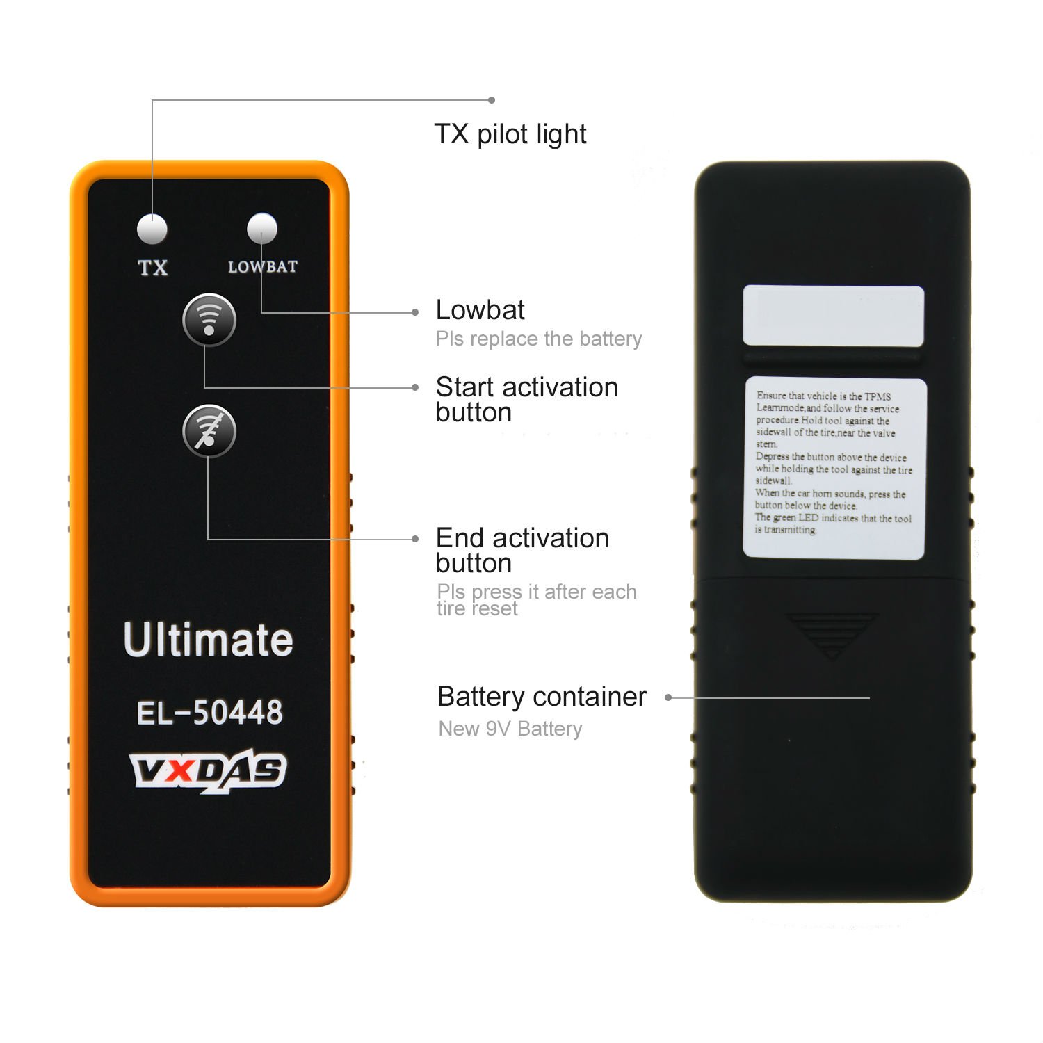 Amazon.com: VXDAS Ultimate EL-50448, Auto Tire Pressure Monitor Sensor TPMS  Relearn Reset Activation Tool for GM /Ford Multiplex Series Vehicles:  Automotive