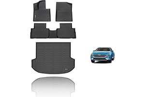 KELCSEECS All Weather Floor Mats & Cargo Liner Custom for 2023 2022 2021 Hyundai Santa Fe Automotive Car Mats Floor Liners Trunk Mat Hyundai Santa Fe Floor Mats Cargo Mat Trunk Liner Black