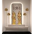 eSplanade - Radha Krishna Pair Radha Kishan Krishna Murti Idol Statue Sculpture - Brass - 29" Big Size - Multicolor