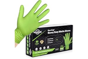 TitanFlex Thor Grip Heavy Duty Green Industrial Nitrile Gloves with Raised Diamond Texture, 8-mil, Latex Free, Powder Free