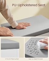 VASAGLE Shoe Bench with Cushion 3 Compartments 30x80x44 cm Cloud White Dove Grey view 4