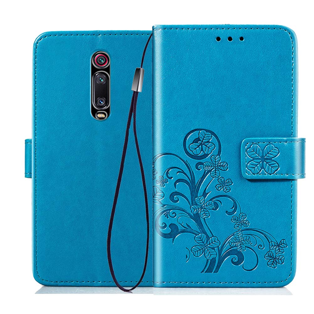 AILRINNI Coque pour Xiaomi Mi 9T, [Porte-Cartes de Crédit] [Fonction Support] [Fermeture Magnétique] Cuir Portefeuille Etui Flip Housse de Protection pour Xiaomi Mi 9T/Mi 9T Pro-Bleu