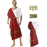 JPXH Ancient Greek Toga Adult Roman Costume with Headband Halloween Cosplay Outfit