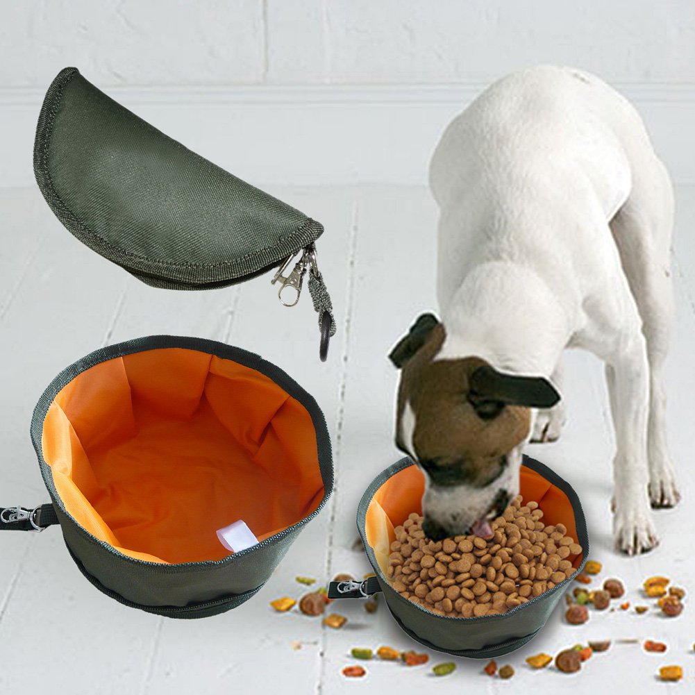 Jocestyle Waterproof Outdoor Pet Dog Cat Feeder Collapsible Dish