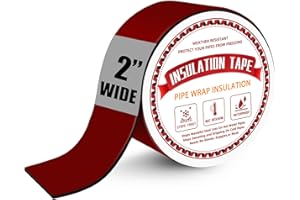 TOHONFOO 2 in Pipe Insulation Tape - Weather Resistant Foam Tape Insulation - Outdoor Water Pipe Insulation Wrap - Insulation Tape for Water Pipes - Pipe Wrap Insulation, (2in x 13ft,Red)