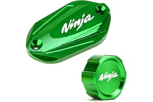 ZYAKOMO Compatible with Ninja 500 2025 Ninja 500SE 2024 Ninja 400 ninja400 2018-2024 CNC Motorcycle Rear and Front Brake Fluid Reservoir Cover Cap