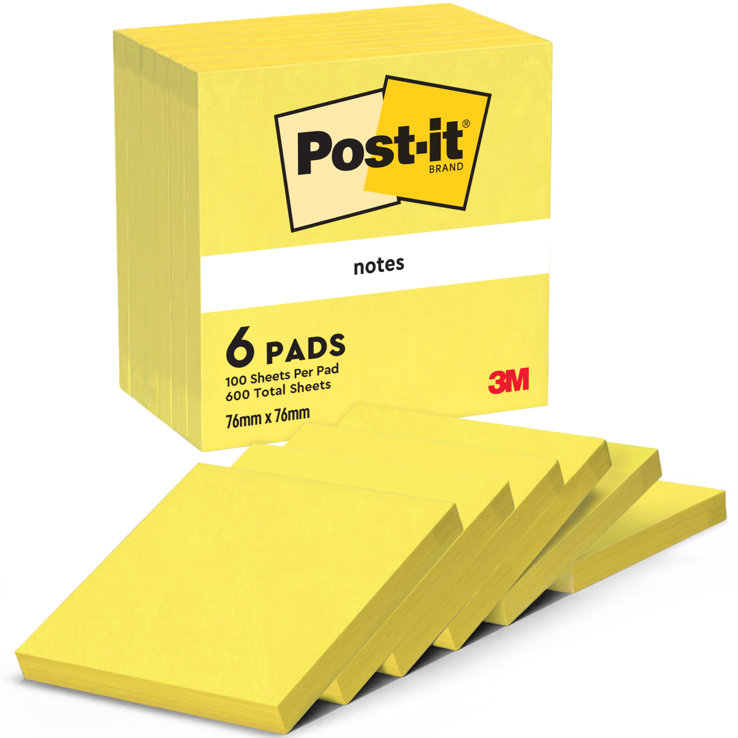 Post-it 76x76 mm Colour Notes - Neon Yellow