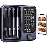 InkGrill Wireless Meat Thermometer with APP Control，4 Probes Meat Thermometer Digital, Unlimited Range WiFi &amp; Bluetooth Meat Thermometerfor for Rotisserie, Grill, Oven, Smoker, BBQ, Air Fryer