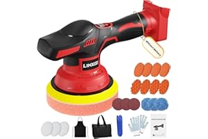 Cordless Car Polisher for Car Detailing Compatible with Milwaukee 18V Battery (Battery Not Include), 6 inch Car Buffer with 2