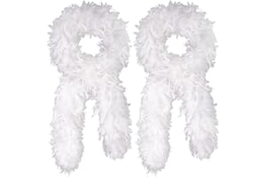 WHITEFEATHER Feathers Boas Turkey Feathers 2pcs 6Ft 45g for DIY Crafts Wedding Party Halloween Costume,Christmas,Concert Feathers boa