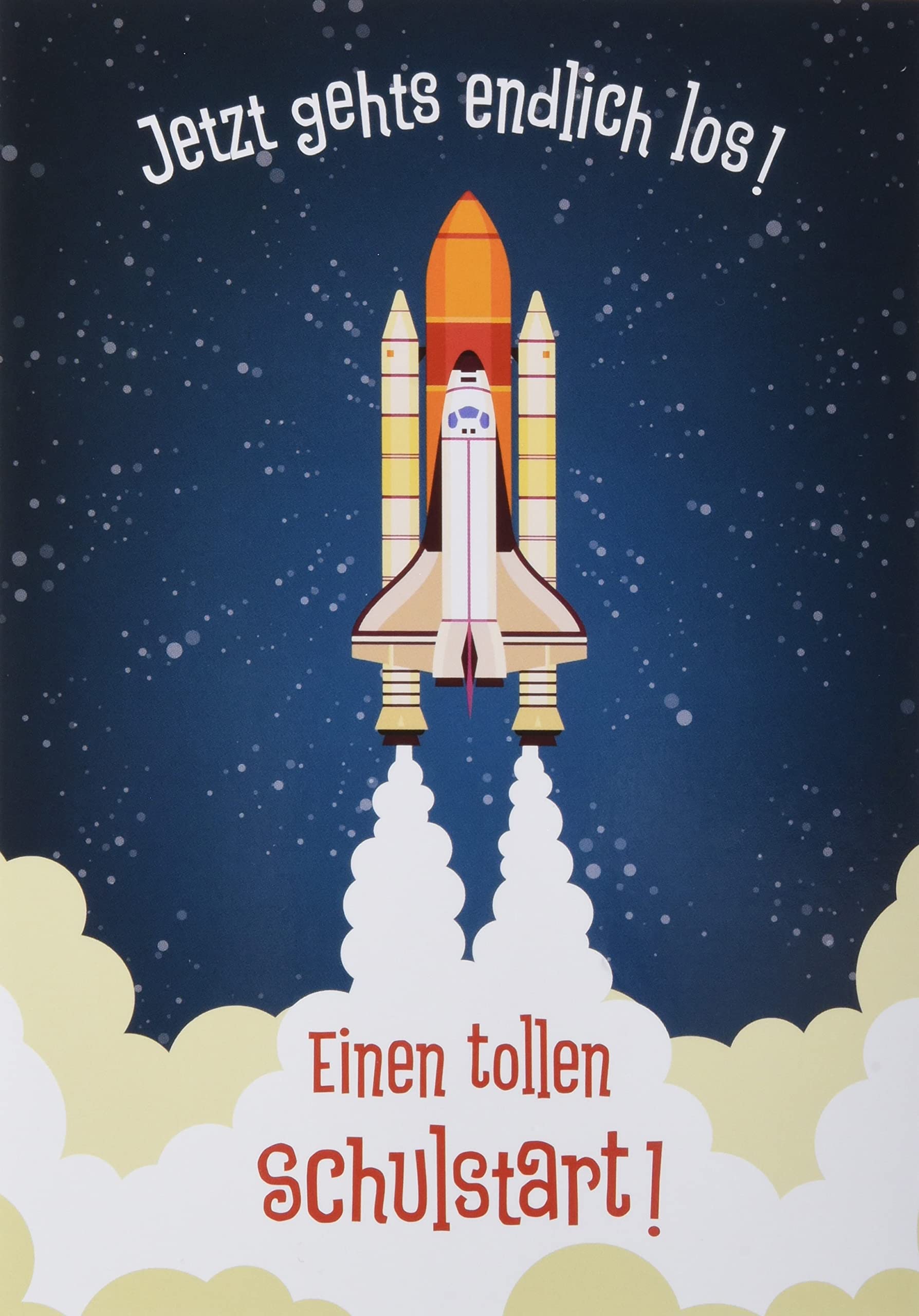 Basic Classic Rocket First Day of School Card - 11.6 x 16.6 cm