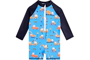 Funnycokid Baby Swimsuit Boy Toddler Bathing Suit Rash Guard UPF 50+ Swimwear 6 Months-4T