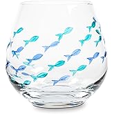 Abbott Collection, Goblet Stemless Fish Green Blue