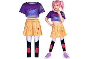 Demon Hunters Costume for Girls Cosplay, Kids Dress Up Pretend Outfit Suitable for Performances, Recitals & Stage Shows