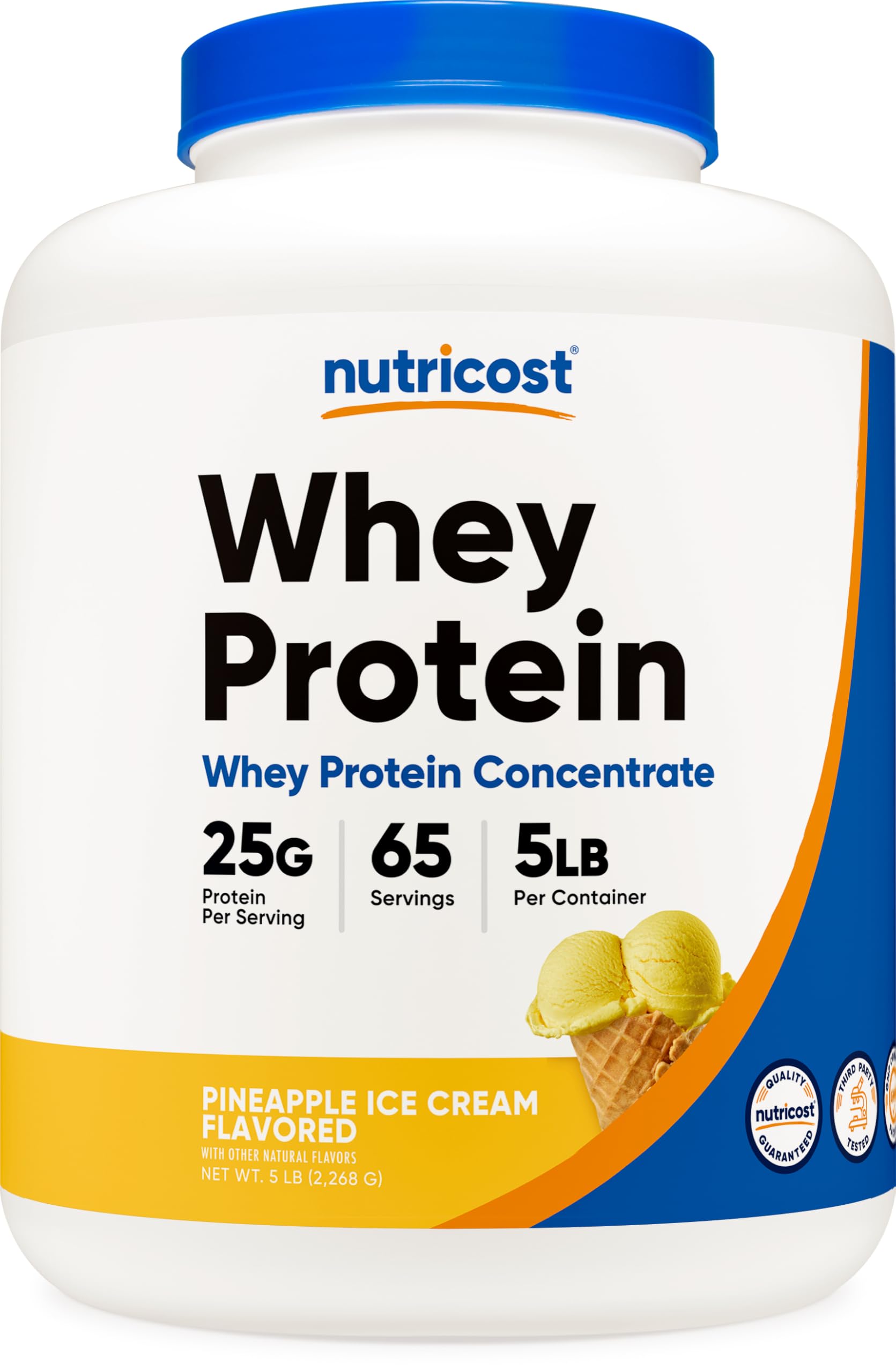 Nutricost Whey Protein Powder Pineapple (5 LBS) - Gluten-Free, GMO-Free, from Whey Protein Concentrate Image