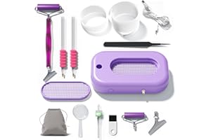 KUMDIYIT Electric Diamond Painting Pen Kit-Quiet Operation,3 Adjustable Suction Levels,Includes Roller,Bead Tray,Tweezers,Anti-Fatigue Grip&Full Accessories for DIY Craft (Purple)