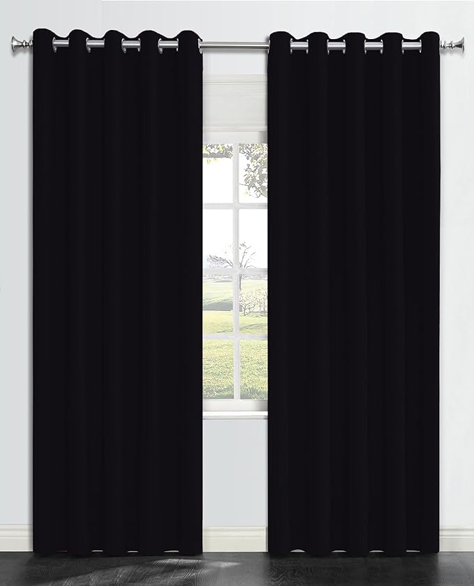 OnlyYou Blackout Curtain 2 Piece 168 x 229 cm Black Amazon.co.uk