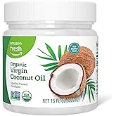 Amazon Fresh, Organic Virgin Coconut Oil, 15 Fl Oz (Previously Happy Belly, Packaging May Vary)